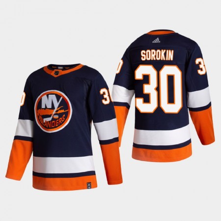 New York Islanders Ilya Sorokin 30 2020-21 Reverse Retro Authentic Shirt - Mannen